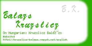 balazs kruzslicz business card